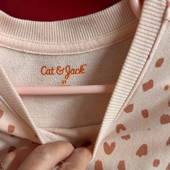 Cat & Jack Blue Dress with Textured Pink Heart valentines size 3t - Picture 3 of 6